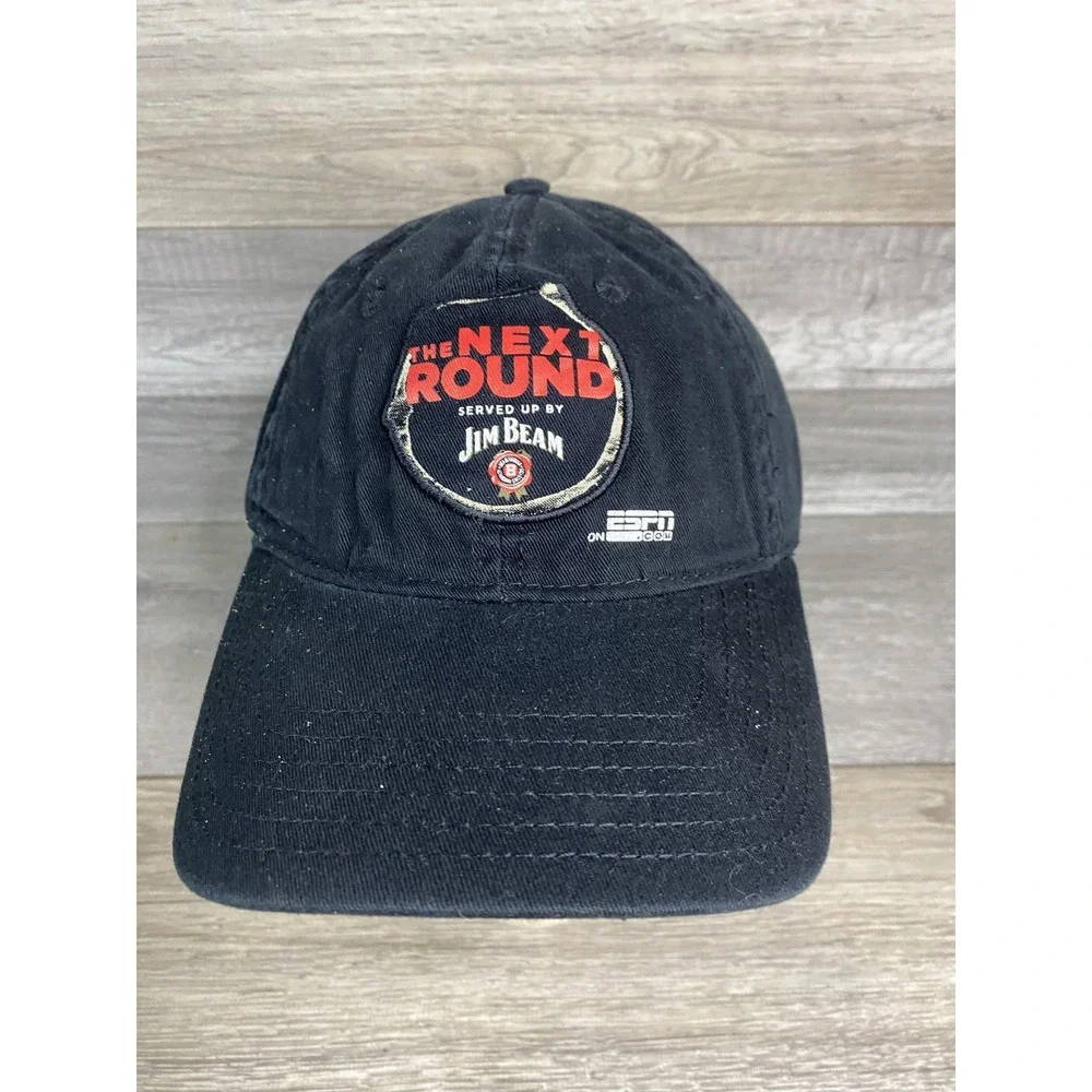 Jim Beam Hat Cap Strap Back Black Twill One‎ Size Mens ESPN Promo Adjustable